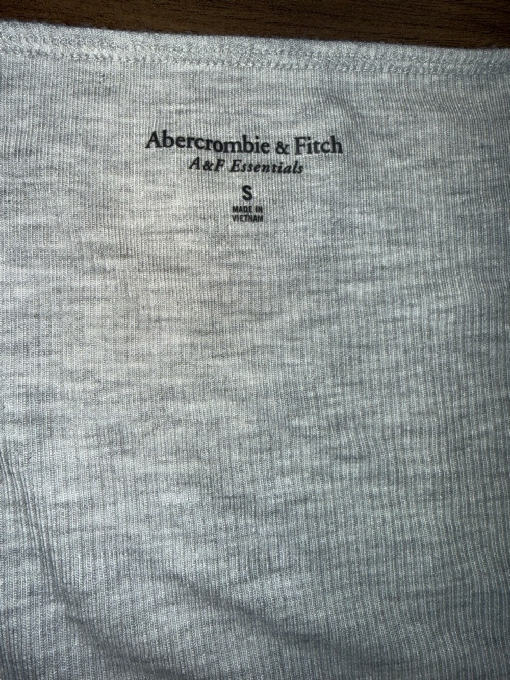 Abercrombie A&F Essentials Ribbed Square Neck Tee Gray Short Sleeve Tuckable S - Picture 3 of 7
